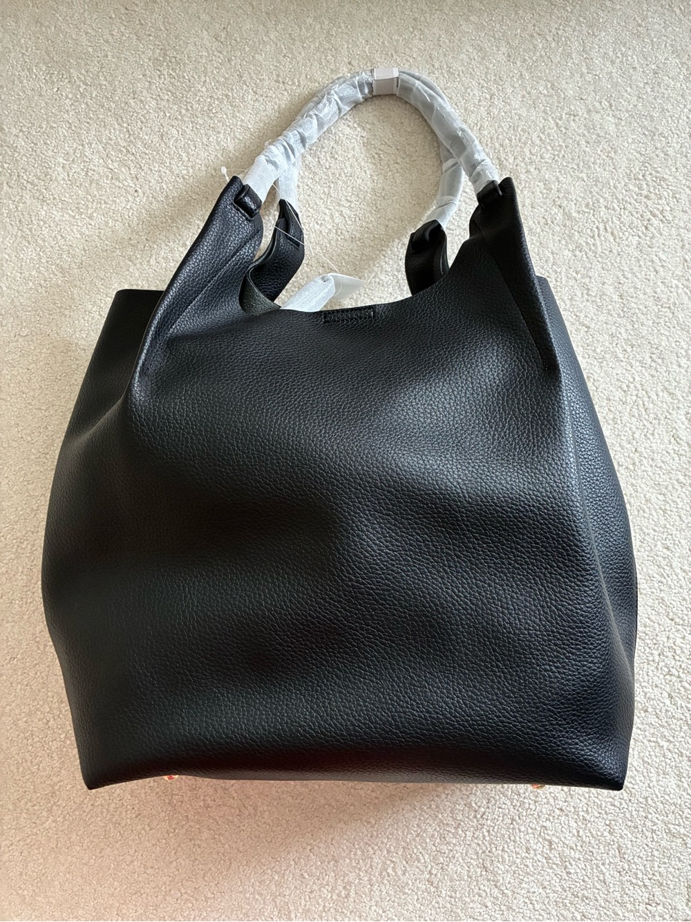 Urban Expressions Black Pebbled Vegan Leather Tote